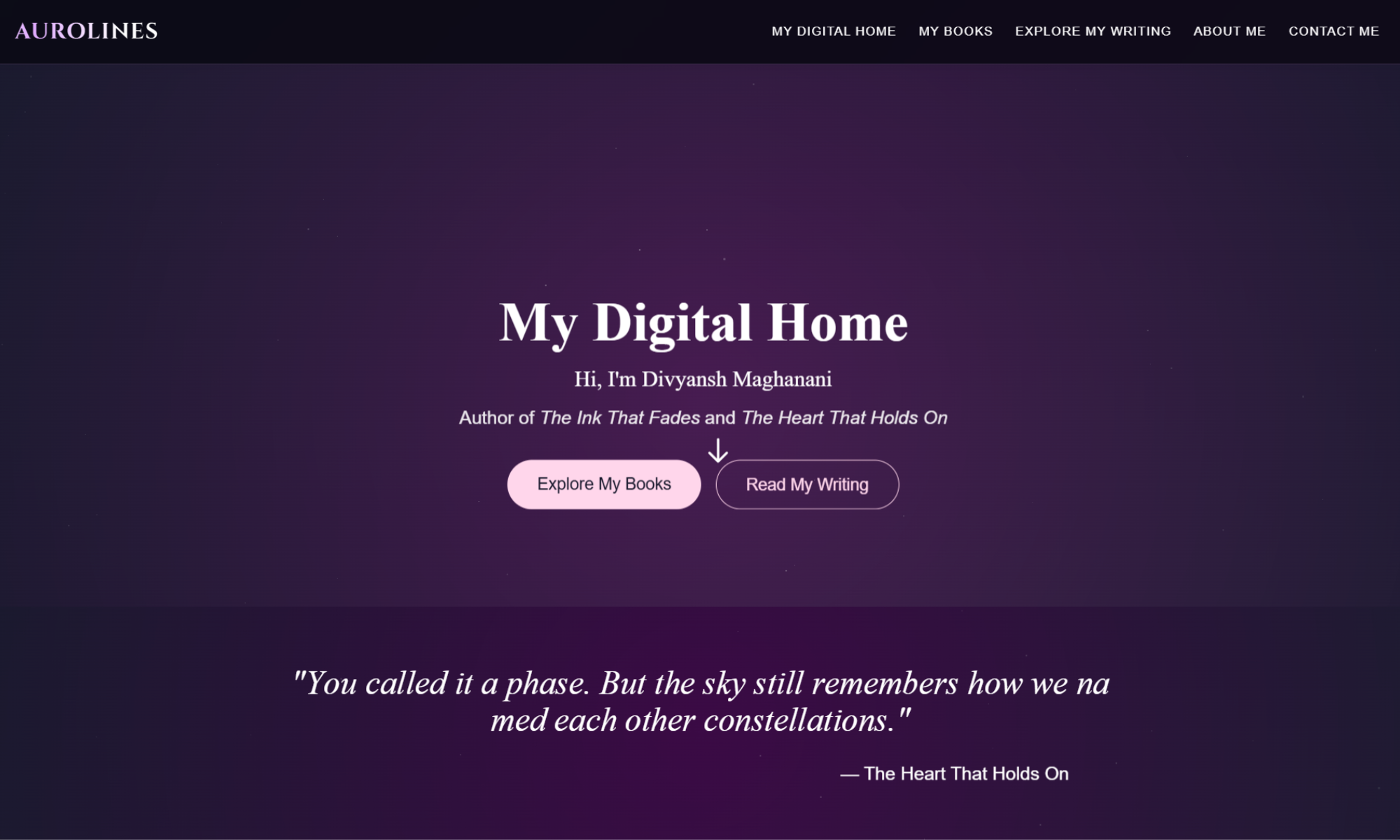 Overview of the personal author website project
