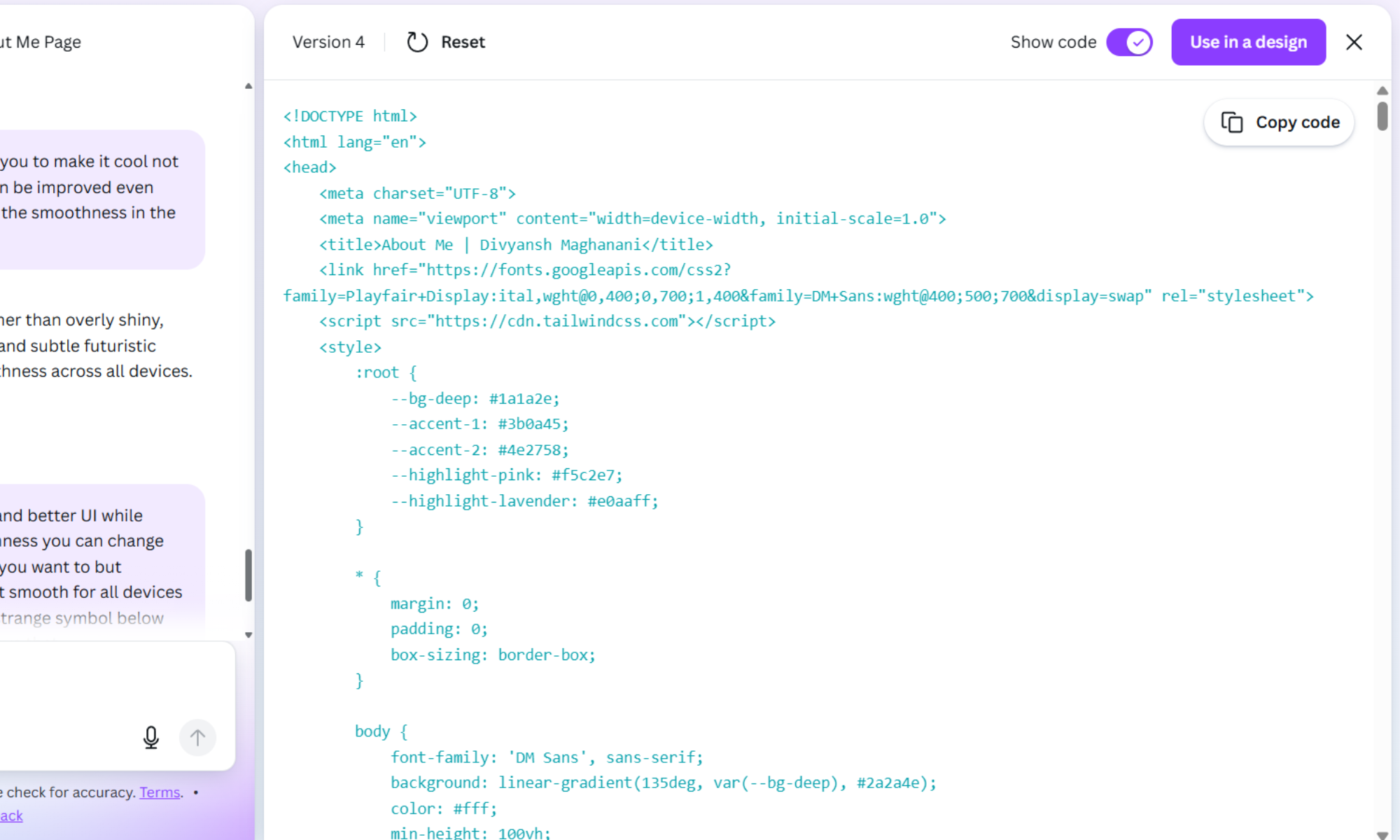 Code editor showing HTML structure fixes